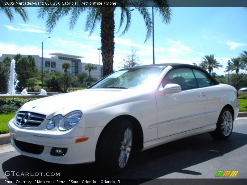 Arctic White / Stone 2009 Mercedes-Benz CLK 350 Cabriolet
