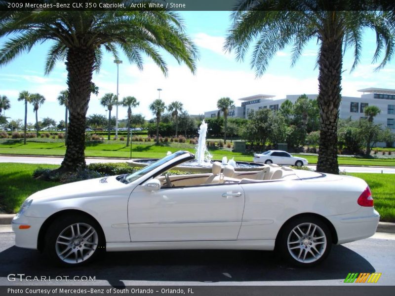 Arctic White / Stone 2009 Mercedes-Benz CLK 350 Cabriolet