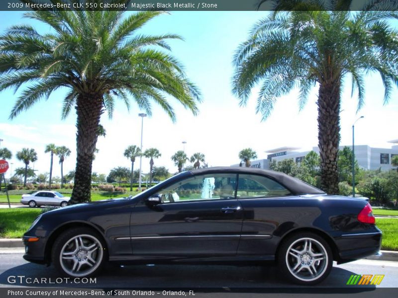 Majestic Black Metallic / Stone 2009 Mercedes-Benz CLK 550 Cabriolet