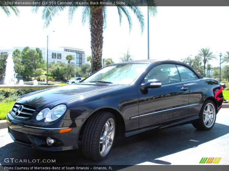 Majestic Black Metallic / Stone 2009 Mercedes-Benz CLK 550 Cabriolet
