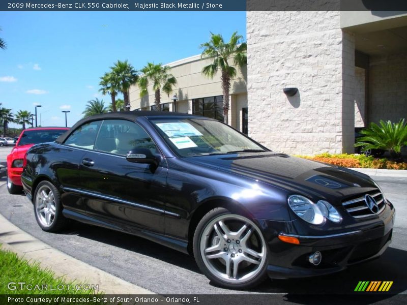Majestic Black Metallic / Stone 2009 Mercedes-Benz CLK 550 Cabriolet