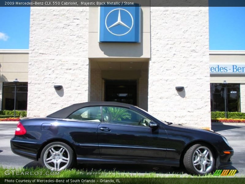 Majestic Black Metallic / Stone 2009 Mercedes-Benz CLK 550 Cabriolet