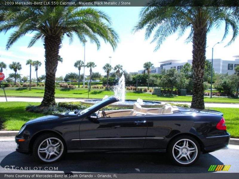 Majestic Black Metallic / Stone 2009 Mercedes-Benz CLK 550 Cabriolet