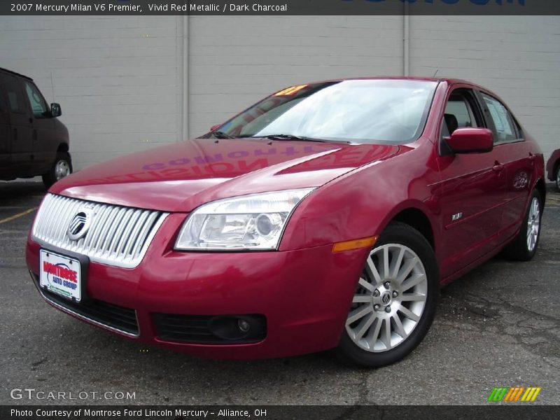 Vivid Red Metallic / Dark Charcoal 2007 Mercury Milan V6 Premier