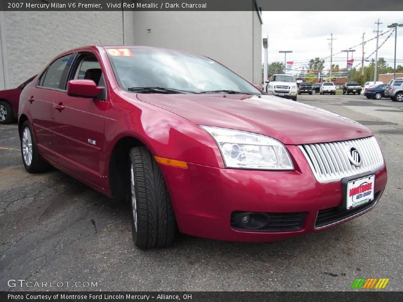 Vivid Red Metallic / Dark Charcoal 2007 Mercury Milan V6 Premier