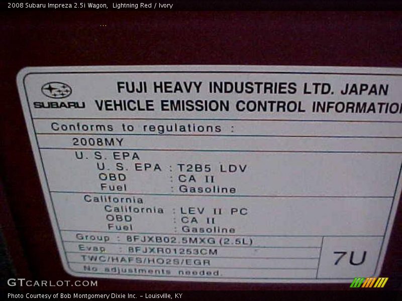 Lightning Red / Ivory 2008 Subaru Impreza 2.5i Wagon