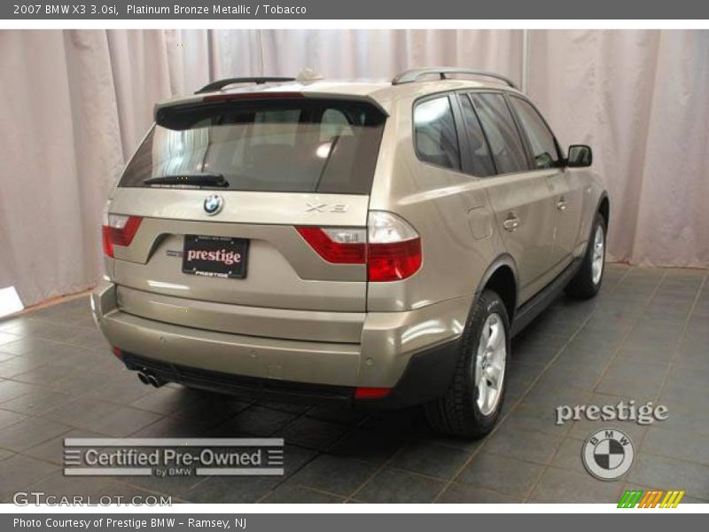 Platinum Bronze Metallic / Tobacco 2007 BMW X3 3.0si
