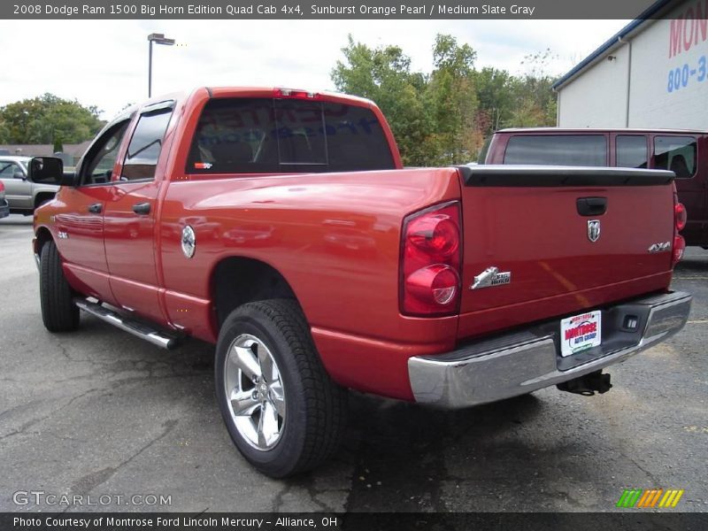 Sunburst Orange Pearl / Medium Slate Gray 2008 Dodge Ram 1500 Big Horn Edition Quad Cab 4x4
