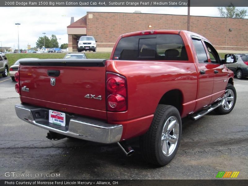 Sunburst Orange Pearl / Medium Slate Gray 2008 Dodge Ram 1500 Big Horn Edition Quad Cab 4x4