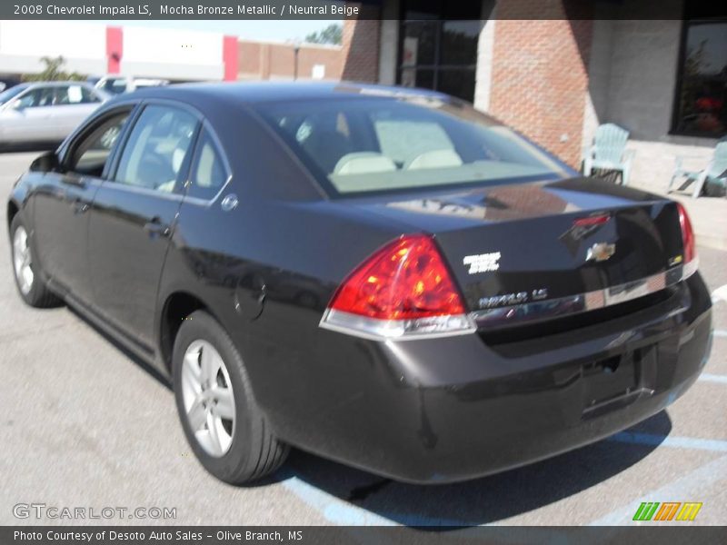 Mocha Bronze Metallic / Neutral Beige 2008 Chevrolet Impala LS