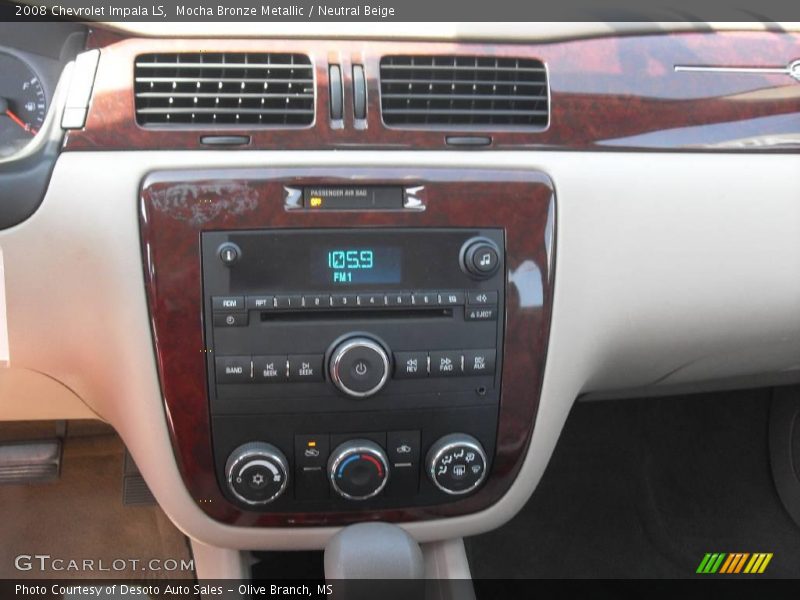Mocha Bronze Metallic / Neutral Beige 2008 Chevrolet Impala LS