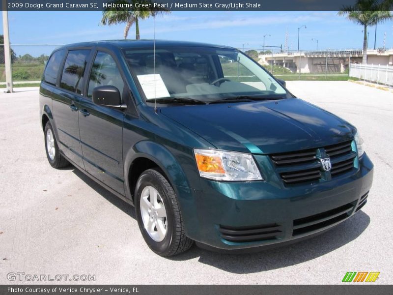 Melbourne Green Pearl / Medium Slate Gray/Light Shale 2009 Dodge Grand Caravan SE