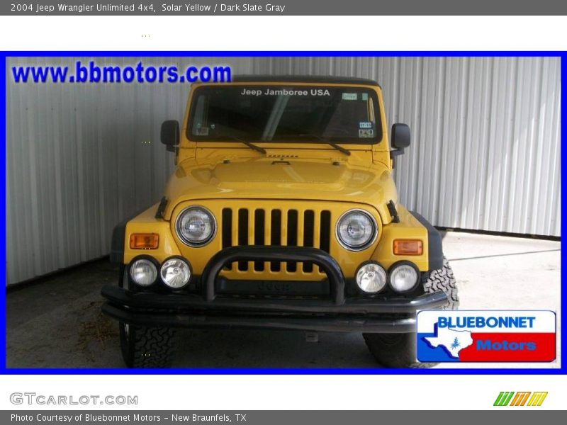 Solar Yellow / Dark Slate Gray 2004 Jeep Wrangler Unlimited 4x4