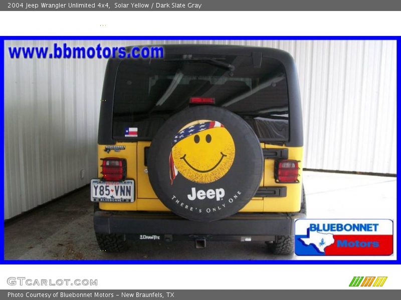 Solar Yellow / Dark Slate Gray 2004 Jeep Wrangler Unlimited 4x4