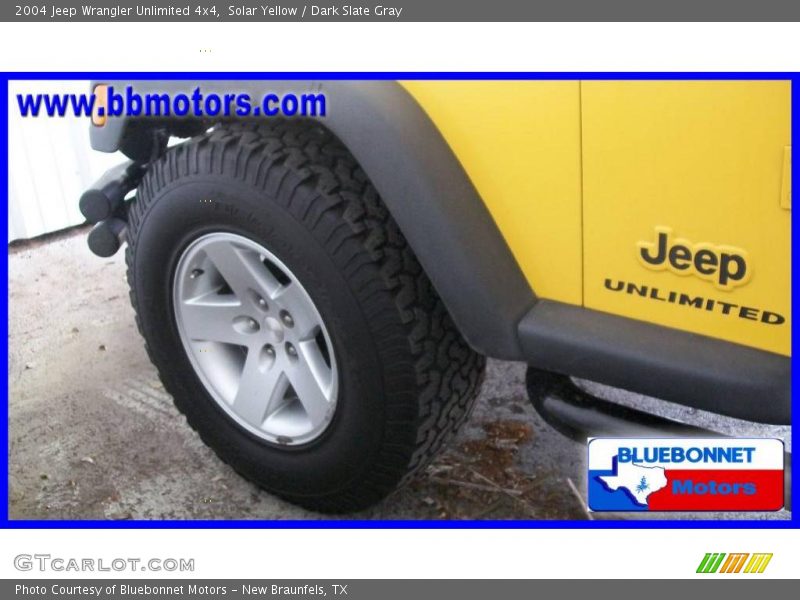 Solar Yellow / Dark Slate Gray 2004 Jeep Wrangler Unlimited 4x4