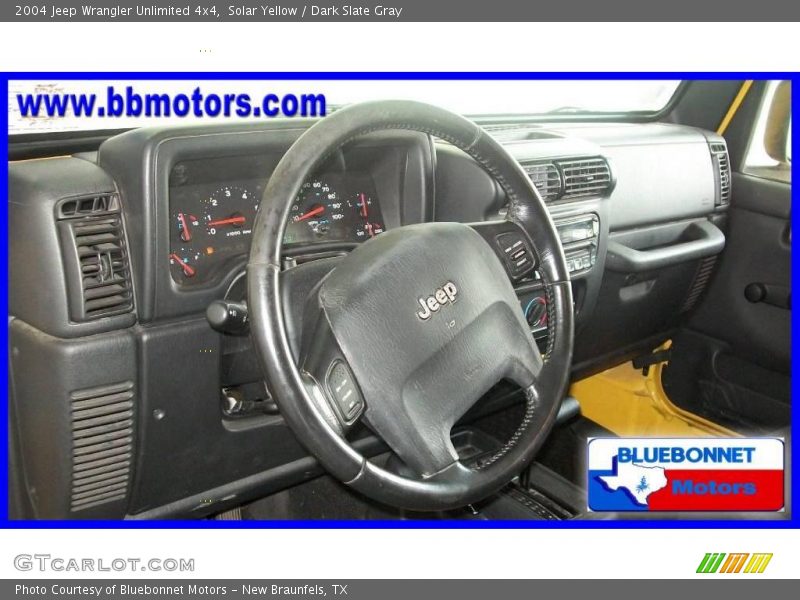 Solar Yellow / Dark Slate Gray 2004 Jeep Wrangler Unlimited 4x4