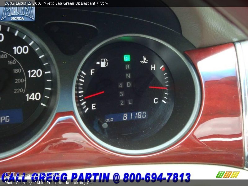 Mystic Sea Green Opalescent / Ivory 2003 Lexus ES 300
