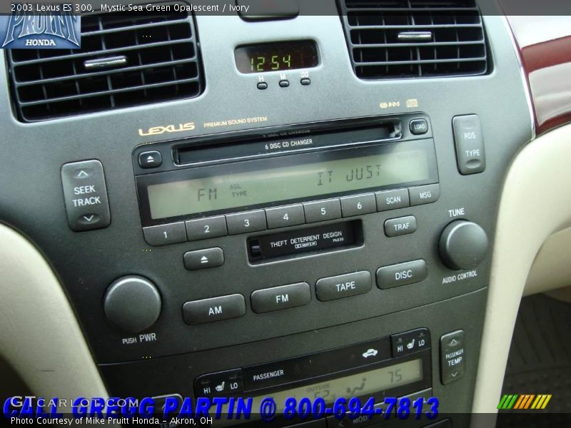 Mystic Sea Green Opalescent / Ivory 2003 Lexus ES 300