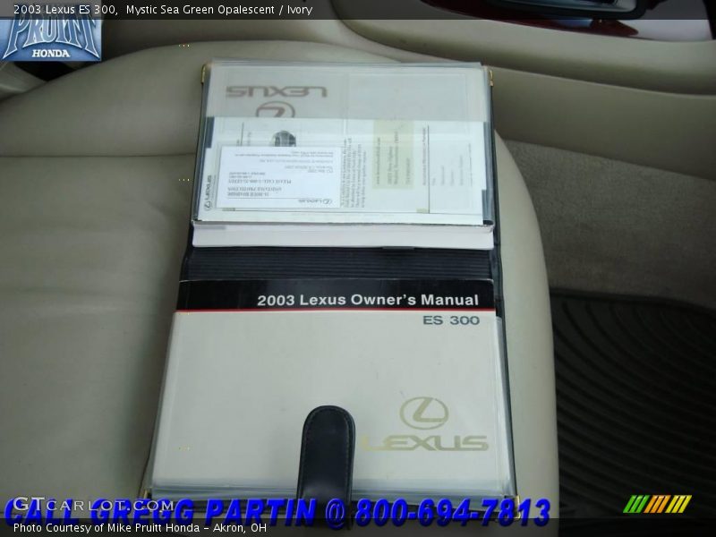 Mystic Sea Green Opalescent / Ivory 2003 Lexus ES 300
