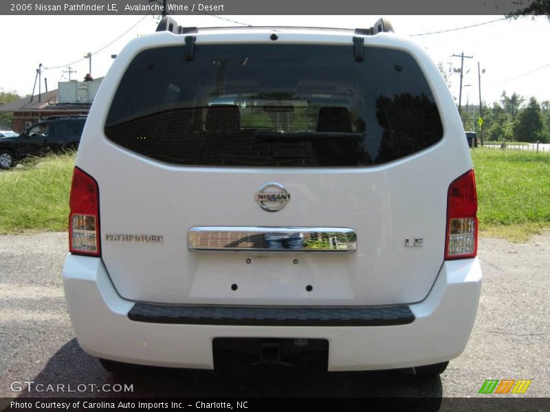 Avalanche White / Desert 2006 Nissan Pathfinder LE