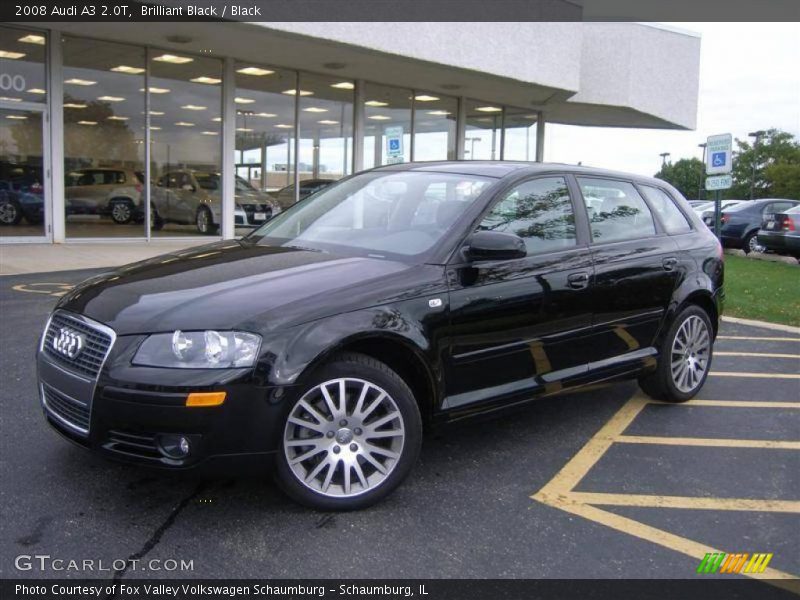 Brilliant Black / Black 2008 Audi A3 2.0T