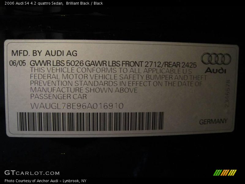 Brilliant Black / Black 2006 Audi S4 4.2 quattro Sedan