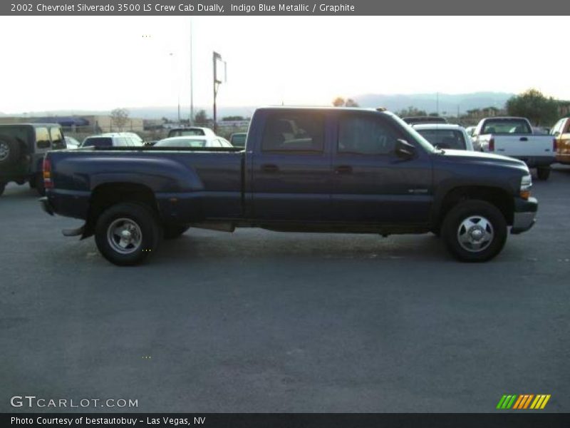 Indigo Blue Metallic / Graphite 2002 Chevrolet Silverado 3500 LS Crew Cab Dually