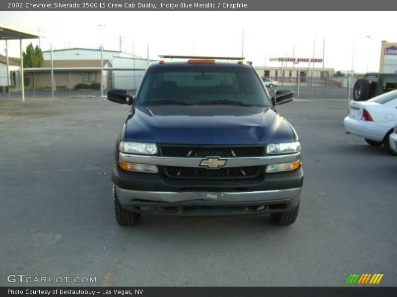 Indigo Blue Metallic / Graphite 2002 Chevrolet Silverado 3500 LS Crew Cab Dually