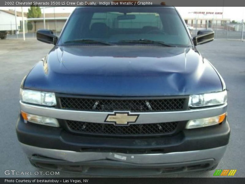 Indigo Blue Metallic / Graphite 2002 Chevrolet Silverado 3500 LS Crew Cab Dually