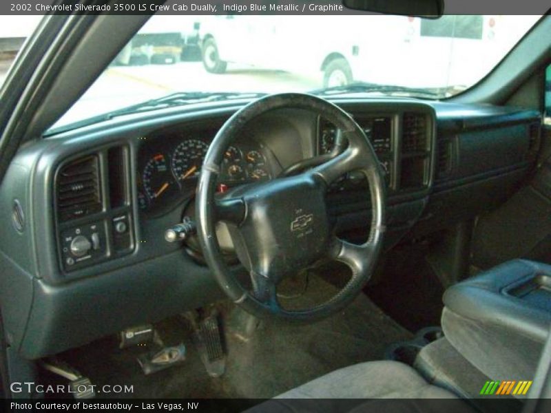Indigo Blue Metallic / Graphite 2002 Chevrolet Silverado 3500 LS Crew Cab Dually