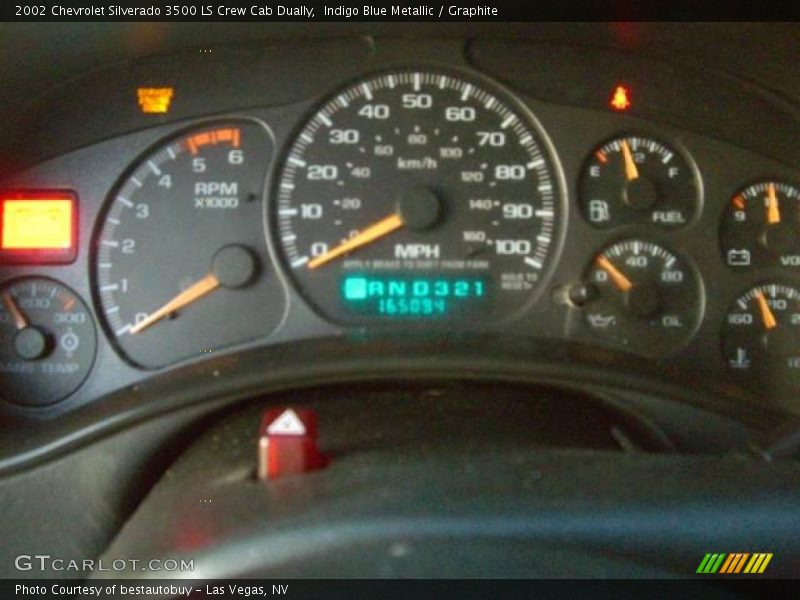 Indigo Blue Metallic / Graphite 2002 Chevrolet Silverado 3500 LS Crew Cab Dually