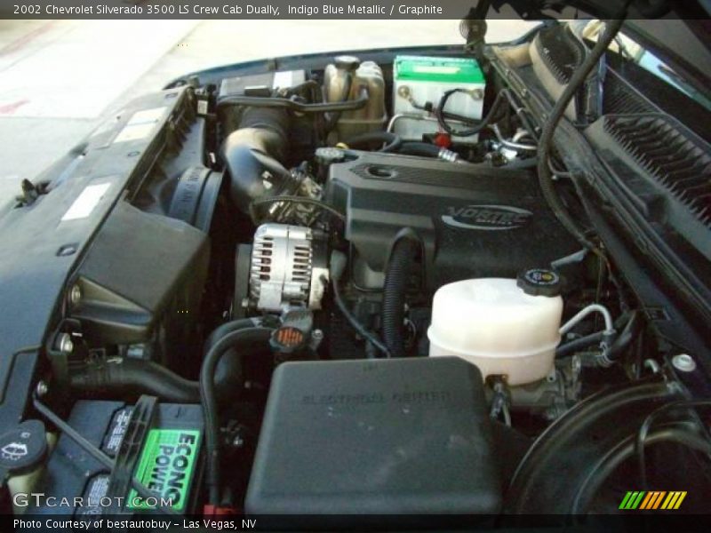 Indigo Blue Metallic / Graphite 2002 Chevrolet Silverado 3500 LS Crew Cab Dually