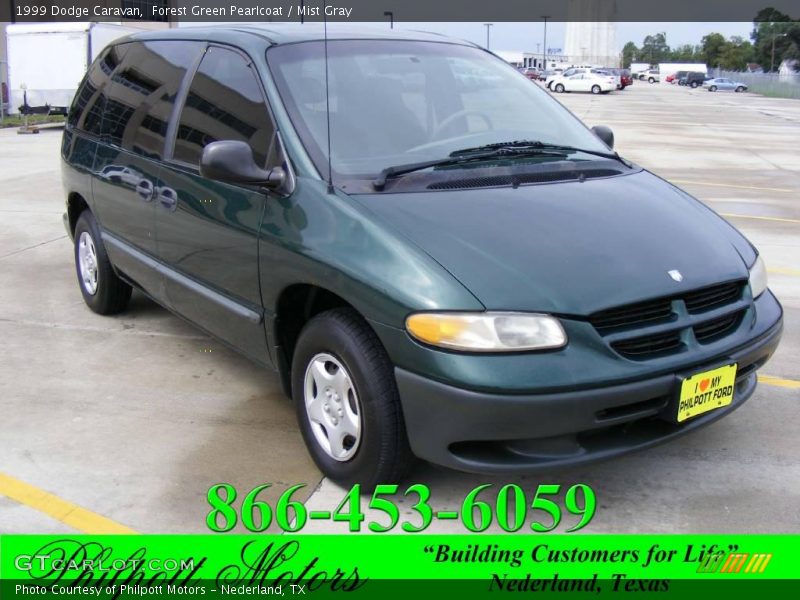 Forest Green Pearlcoat / Mist Gray 1999 Dodge Caravan