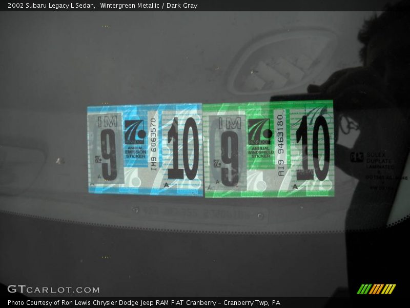 Wintergreen Metallic / Dark Gray 2002 Subaru Legacy L Sedan