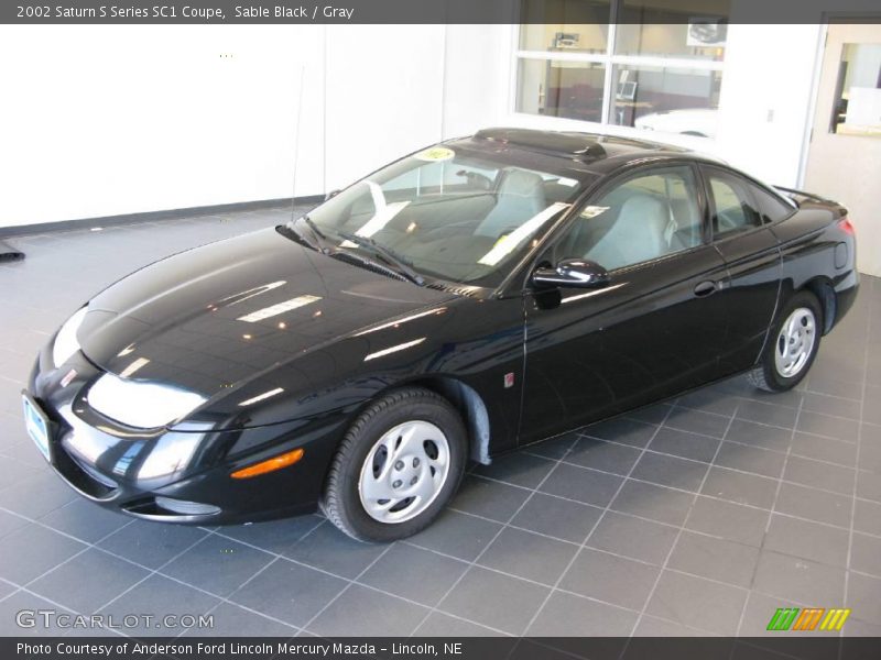 Sable Black / Gray 2002 Saturn S Series SC1 Coupe