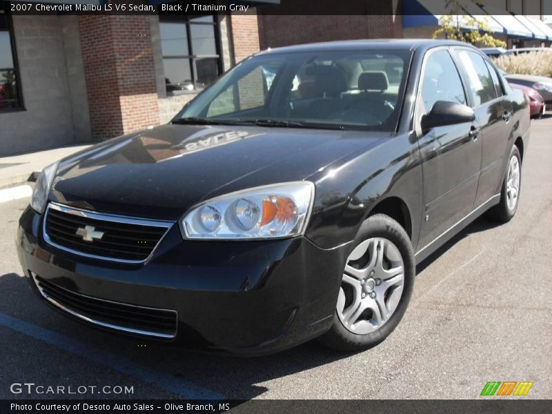 Black / Titanium Gray 2007 Chevrolet Malibu LS V6 Sedan
