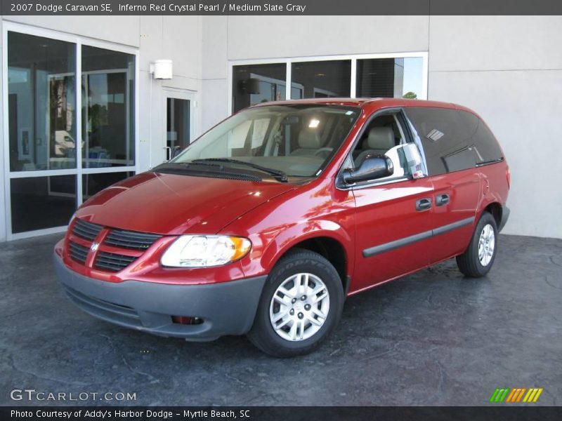 Inferno Red Crystal Pearl / Medium Slate Gray 2007 Dodge Caravan SE