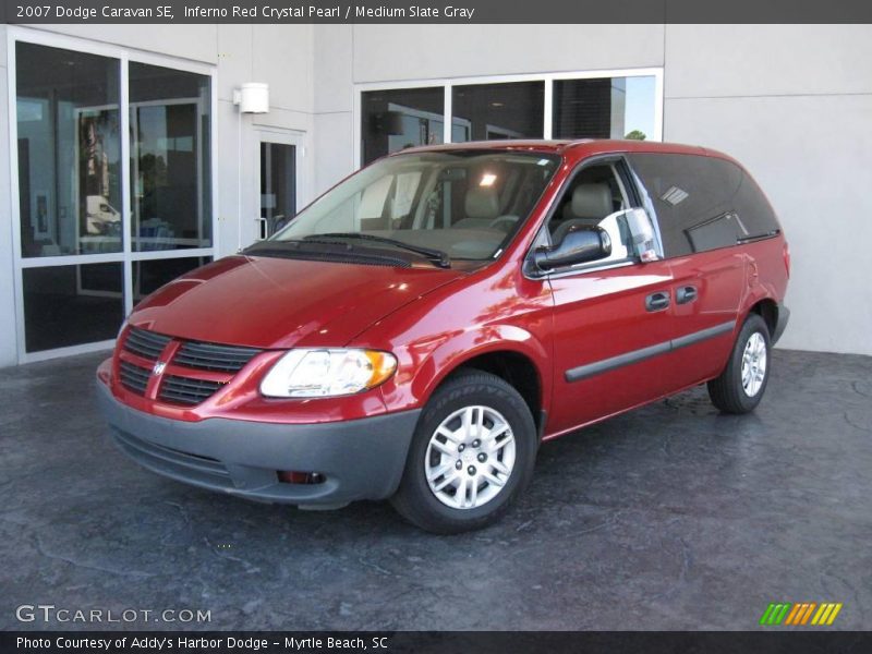 Inferno Red Crystal Pearl / Medium Slate Gray 2007 Dodge Caravan SE
