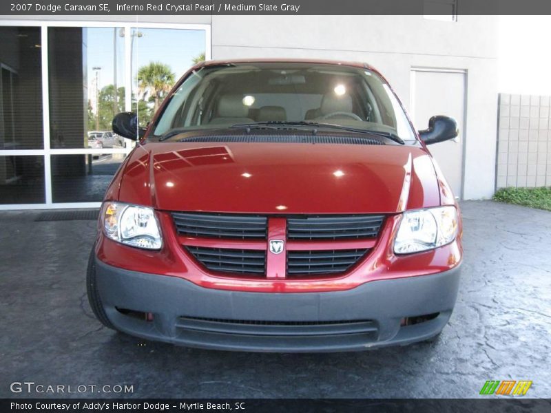 Inferno Red Crystal Pearl / Medium Slate Gray 2007 Dodge Caravan SE