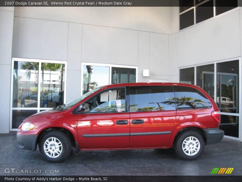 Inferno Red Crystal Pearl / Medium Slate Gray 2007 Dodge Caravan SE