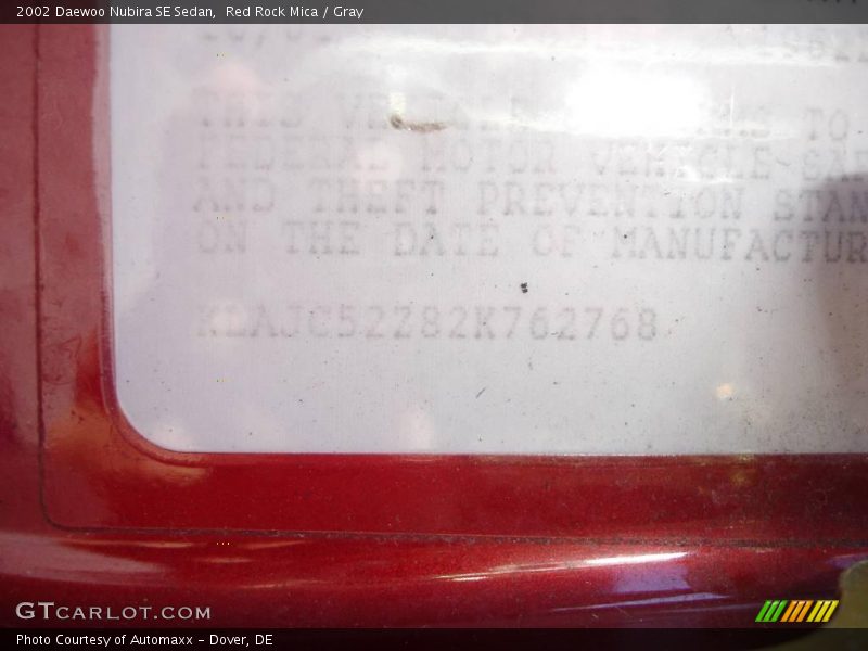 Red Rock Mica / Gray 2002 Daewoo Nubira SE Sedan
