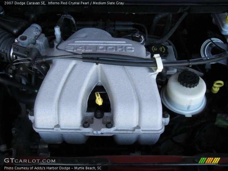 Inferno Red Crystal Pearl / Medium Slate Gray 2007 Dodge Caravan SE