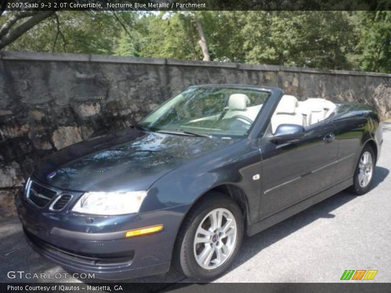 Nocturne Blue Metallic / Parchment 2007 Saab 9-3 2.0T Convertible
