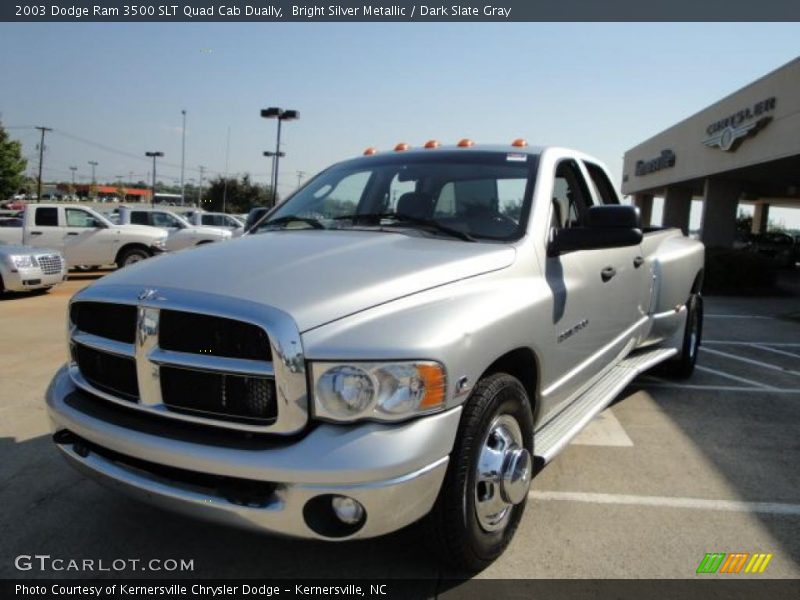 Bright Silver Metallic / Dark Slate Gray 2003 Dodge Ram 3500 SLT Quad Cab Dually