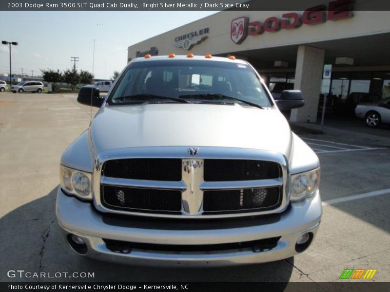 Bright Silver Metallic / Dark Slate Gray 2003 Dodge Ram 3500 SLT Quad Cab Dually