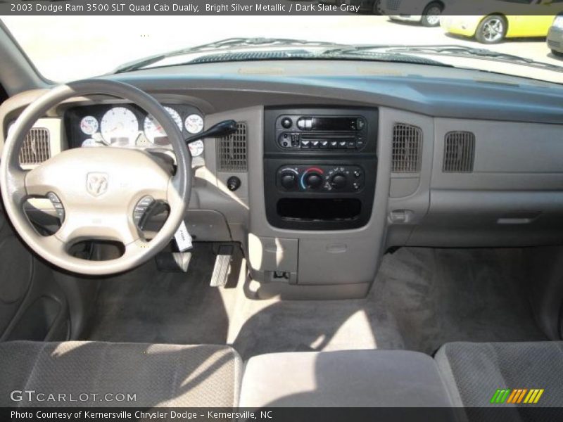 Bright Silver Metallic / Dark Slate Gray 2003 Dodge Ram 3500 SLT Quad Cab Dually