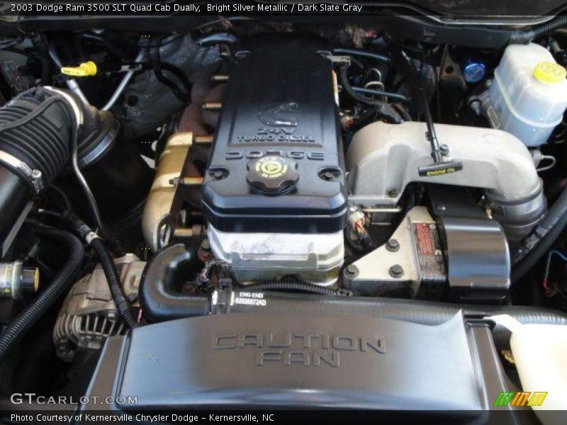 Bright Silver Metallic / Dark Slate Gray 2003 Dodge Ram 3500 SLT Quad Cab Dually