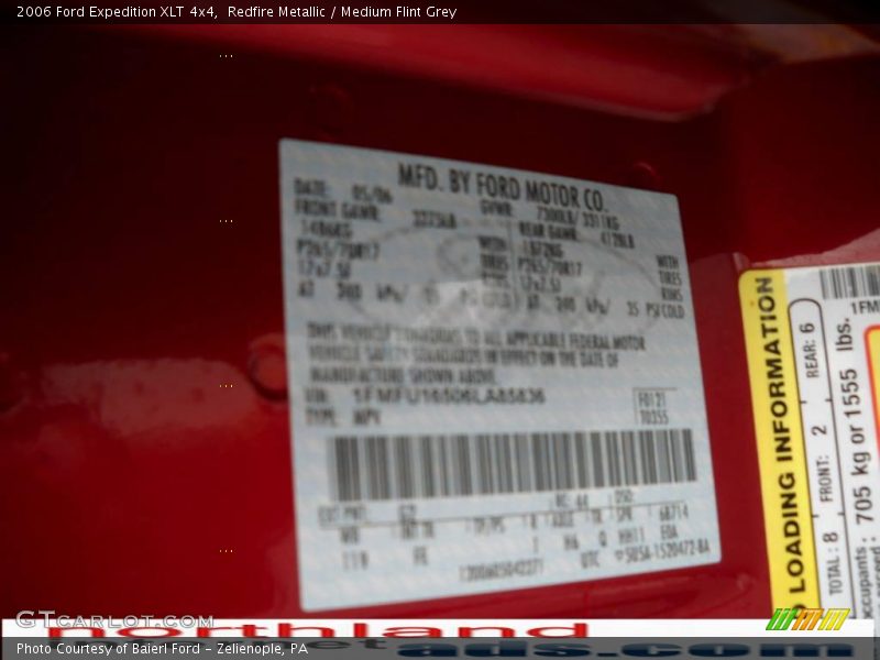 Redfire Metallic / Medium Flint Grey 2006 Ford Expedition XLT 4x4