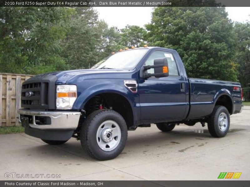 Dark Blue Pearl Metallic / Medium Stone 2010 Ford F250 Super Duty FX4 Regular Cab 4x4