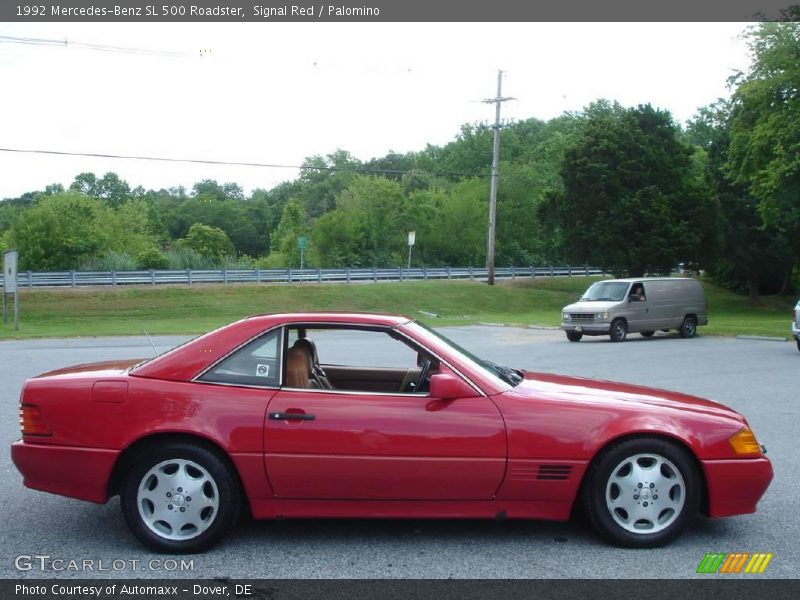 Signal Red / Palomino 1992 Mercedes-Benz SL 500 Roadster